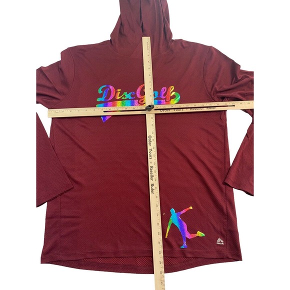Disc Golf L/S Hooded Shirt L Holographic Logo Jersey Outdoor Active Discgolf - Picture 6 of 12